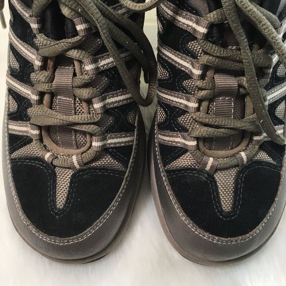 Easy Spirit JumpStarts Metallic & Black Suede Rocker Leather Lace- up Sneaker 6 - Picture 2 of 7